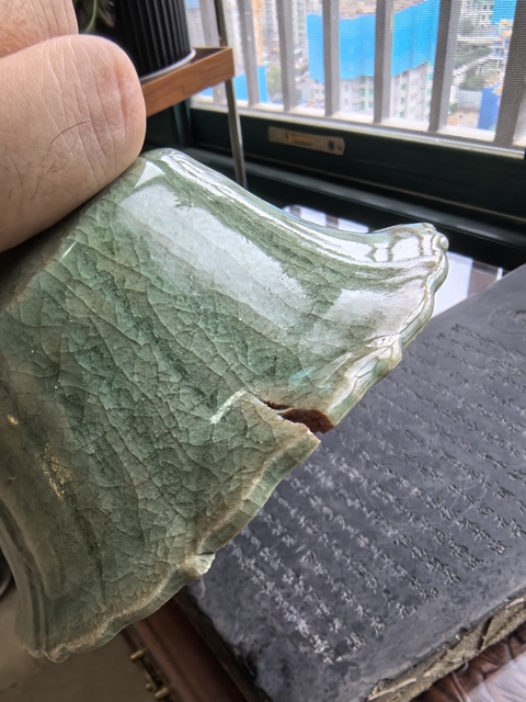 古玩陶瓷龍泉青瓷刻花高足杯真品鑒賞圖