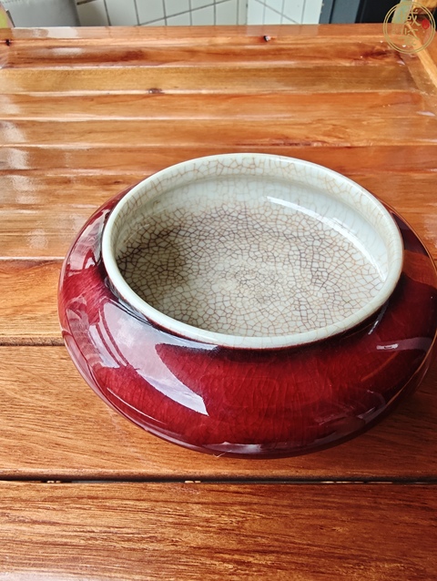 古玩陶瓷創(chuàng)匯·紅釉筆洗 真品鑒賞圖