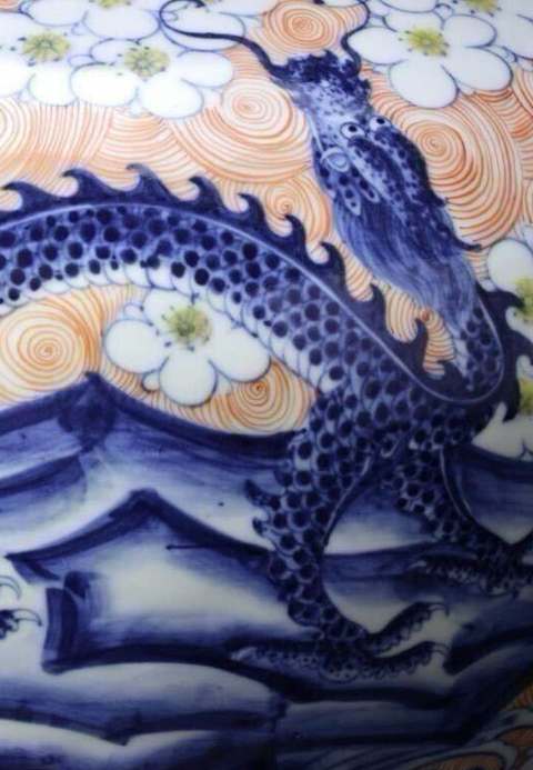 古玩陶瓷青花加彩葫蘆瓶真品鑒賞圖