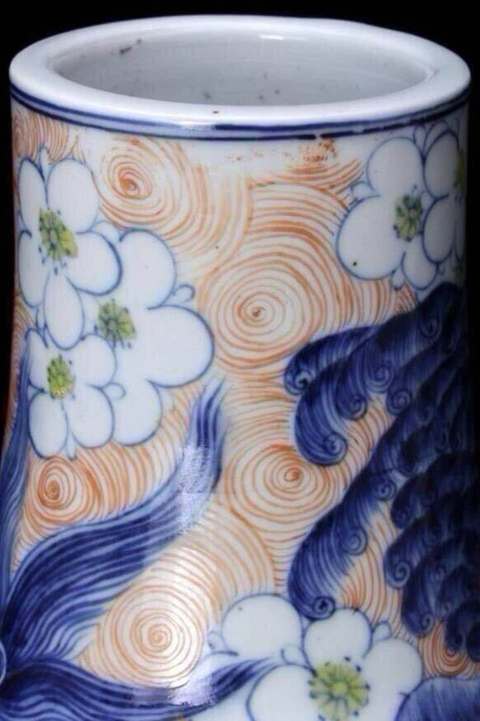 古玩陶瓷青花加彩葫蘆瓶真品鑒賞圖