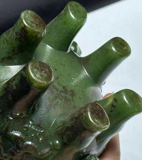 古玩玉器碧玉香爐真品鑒賞圖