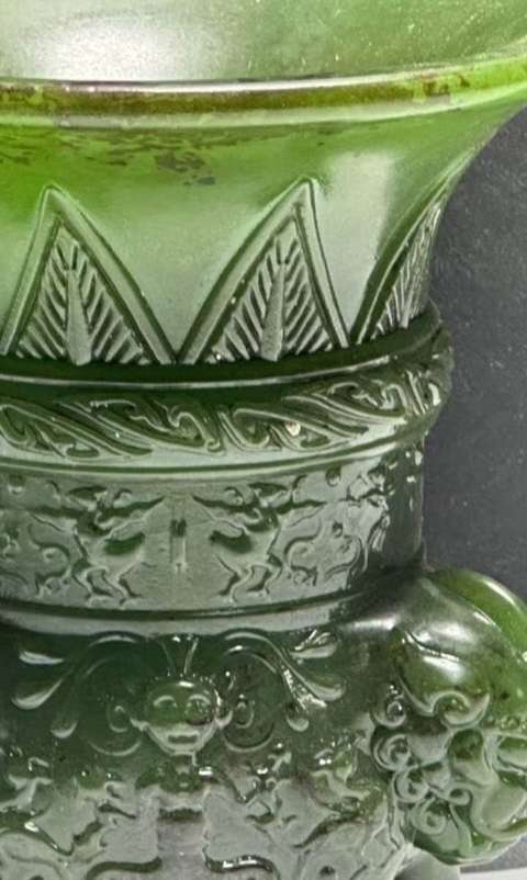 古玩玉器碧玉香爐真品鑒賞圖