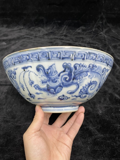 古玩陶瓷青花龍鳳紋碗真品鑒賞圖