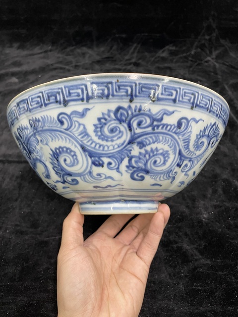 古玩陶瓷青花龍鳳紋碗真品鑒賞圖