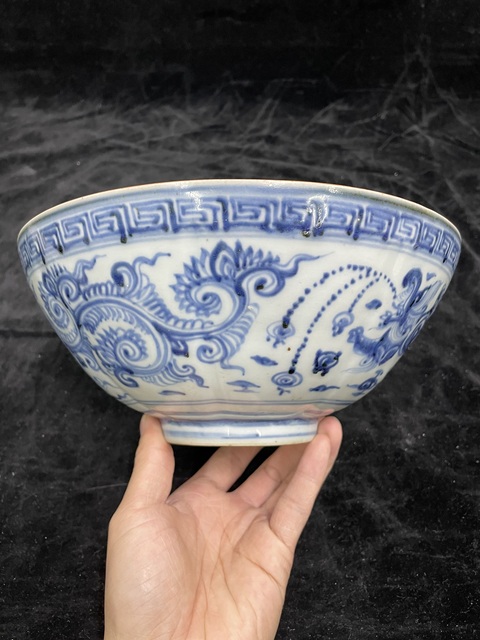 古玩陶瓷青花龍鳳紋碗真品鑒賞圖