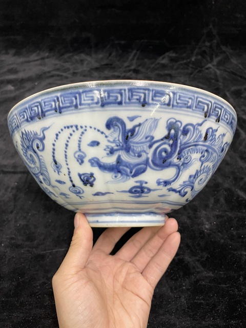 古玩陶瓷青花龍鳳紋碗真品鑒賞圖