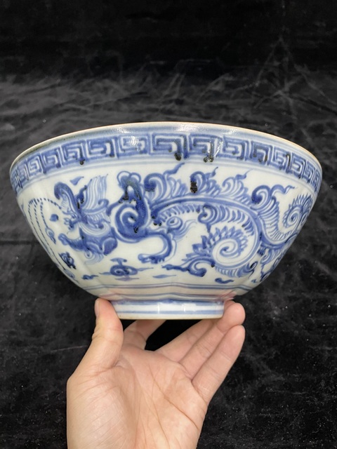 古玩陶瓷青花龍鳳紋碗真品鑒賞圖
