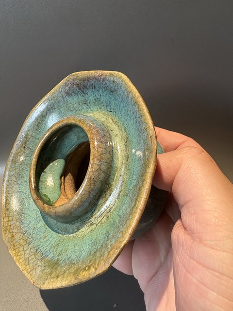 古玩陶瓷鈞釉渣斗真品鑒賞圖