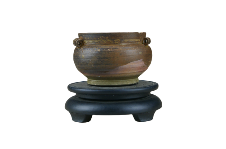 古玩陶瓷吉州窯灑花釉四系茶入真品鑒賞圖