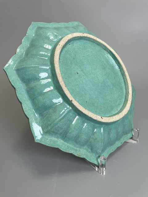 古玩陶瓷爐鈞釉八方盤真品鑒賞圖