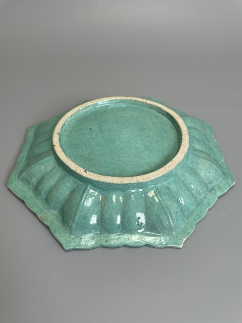 古玩陶瓷爐鈞釉八方盤真品鑒賞圖