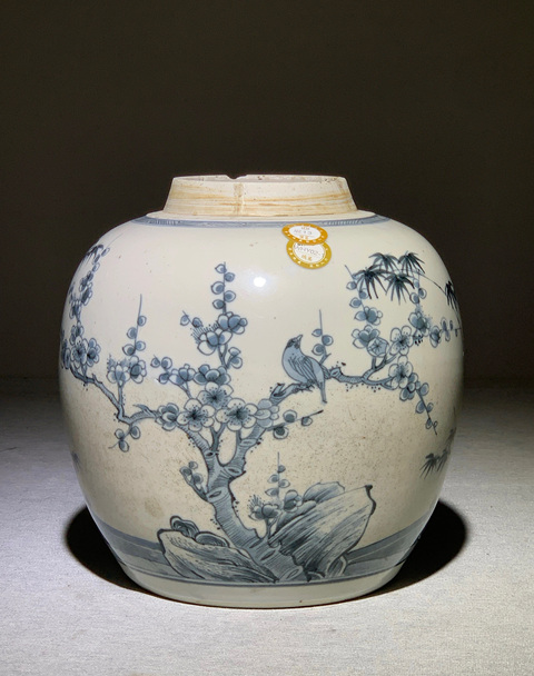 古玩陶瓷清雍正 歲寒三友罐真品鑒賞圖