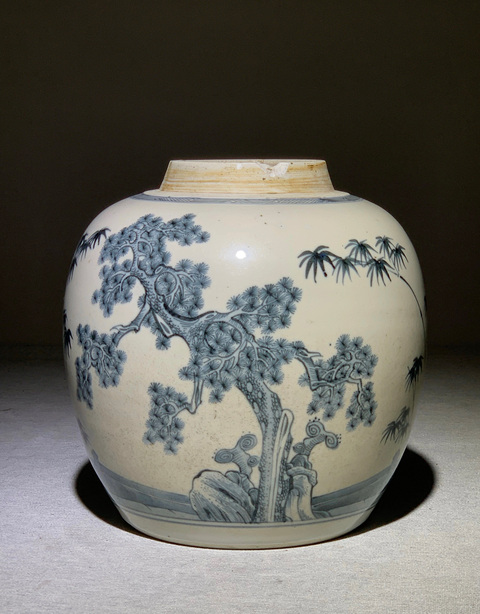古玩陶瓷清雍正 歲寒三友罐真品鑒賞圖