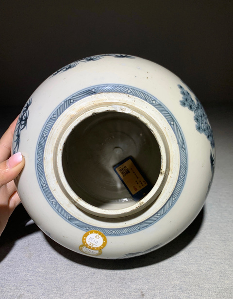 古玩陶瓷清雍正 歲寒三友罐真品鑒賞圖