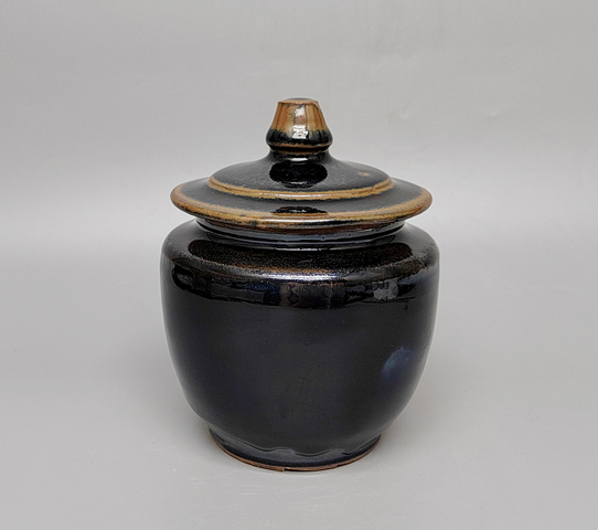 古玩陶瓷磁州窯黑釉茶葉罐真品鑒賞圖