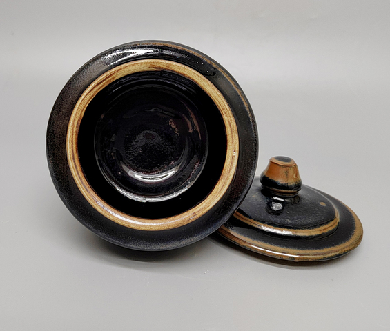 古玩陶瓷磁州窯黑釉茶葉罐真品鑒賞圖