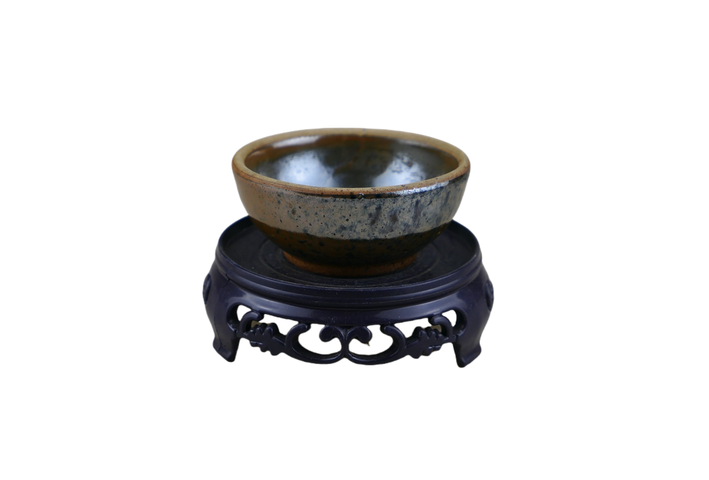 古玩陶瓷窯變黑釉茶盞真品鑒賞圖