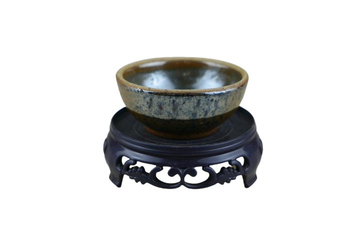 古玩陶瓷窯變黑釉茶盞真品鑒賞圖