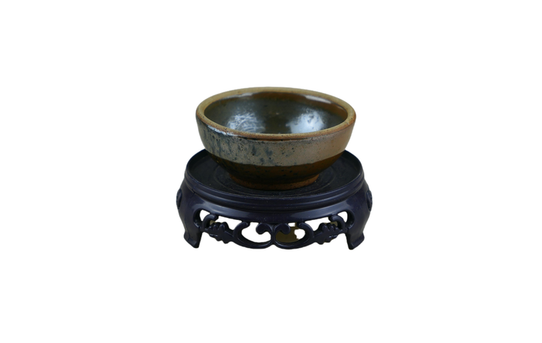 古玩陶瓷窯變黑釉茶盞真品鑒賞圖