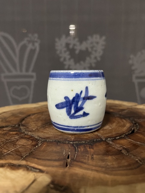 古玩陶瓷吉語紋青花香蹲真品鑒賞圖