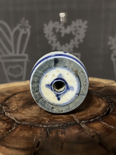 古玩陶瓷吉語紋青花香蹲真品鑒賞圖