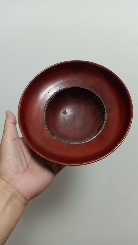 古玩雜項木碗真品鑒賞圖