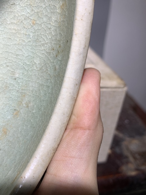 古玩陶瓷郎窖綠釉三足香爐真品鑒賞圖