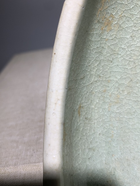古玩陶瓷郎窖綠釉三足香爐真品鑒賞圖