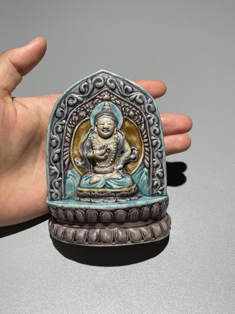 古玩陶瓷琺華彩擦擦佛造像真品鑒賞圖