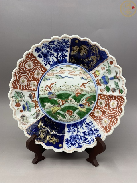 古玩陶瓷清康熙 五彩花口盤真品鑒賞圖
