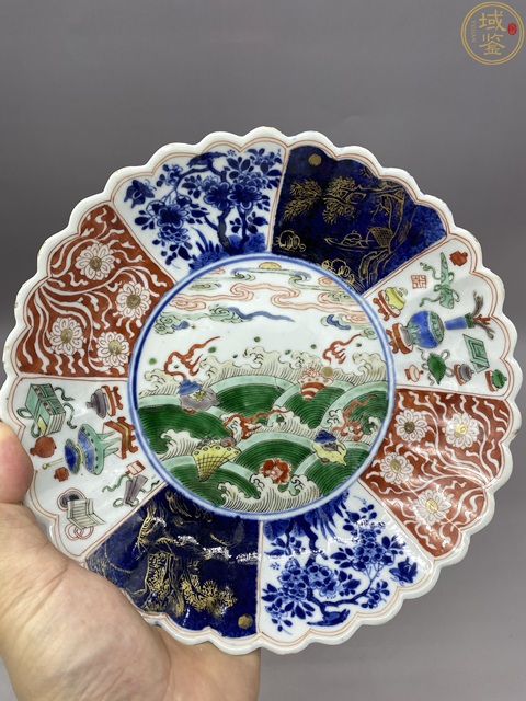 古玩陶瓷清康熙 五彩花口盤真品鑒賞圖