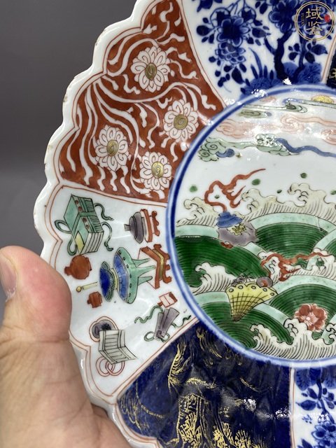 古玩陶瓷清康熙 五彩花口盤真品鑒賞圖