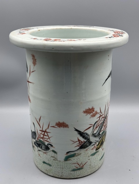 古玩陶瓷民國蘆雁紋器真品鑒賞圖