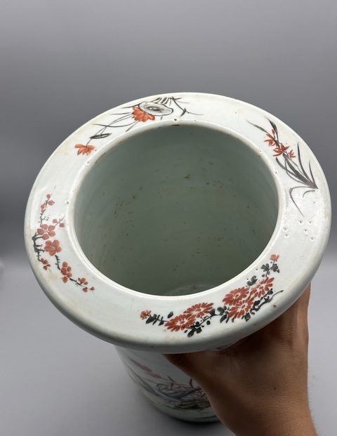 古玩陶瓷民國蘆雁紋器真品鑒賞圖