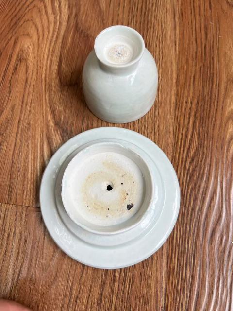 古玩陶瓷青白釉盞和托真品鑒賞圖