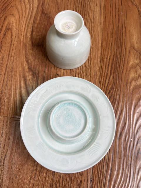 古玩陶瓷青白釉盞和托真品鑒賞圖