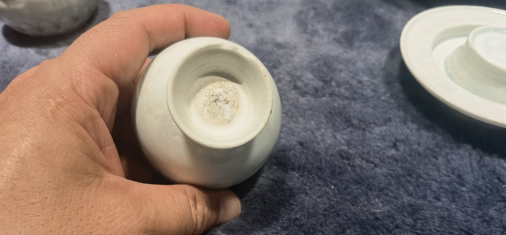 古玩陶瓷青白釉盞和托真品鑒賞圖