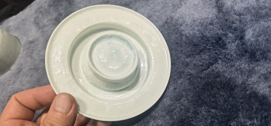 古玩陶瓷青白釉盞和托真品鑒賞圖