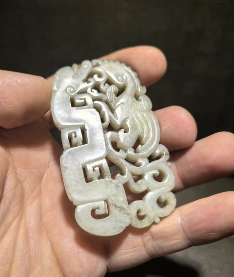 古玩玉器玉龍鳳佩真品鑒賞圖