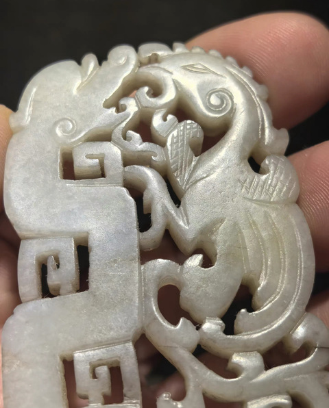 古玩玉器玉龍鳳佩真品鑒賞圖