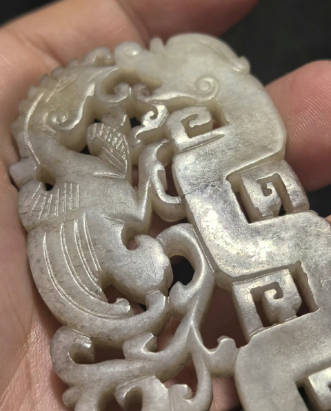 古玩玉器玉龍鳳佩真品鑒賞圖