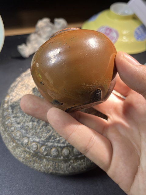 古玩陶瓷紫金釉小罐真品鑒賞圖
