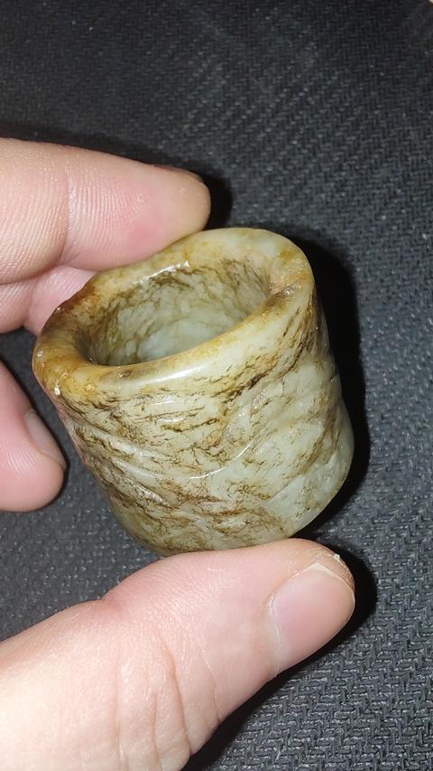 古玩玉器提油仿古“玉扳指”真品鑒賞圖