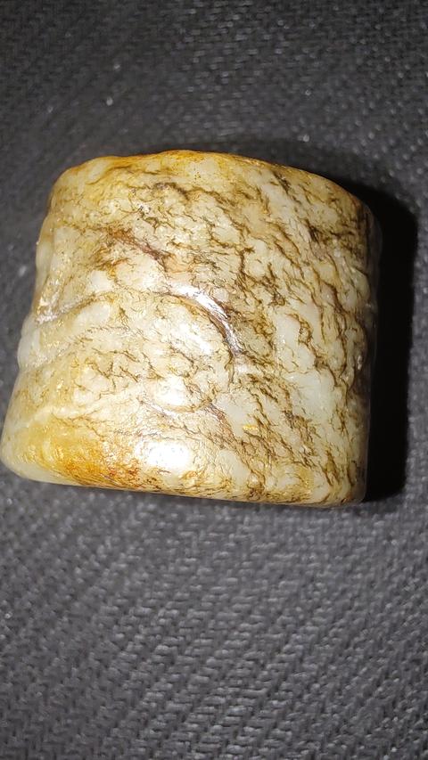 古玩玉器提油仿古“玉扳指”真品鑒賞圖