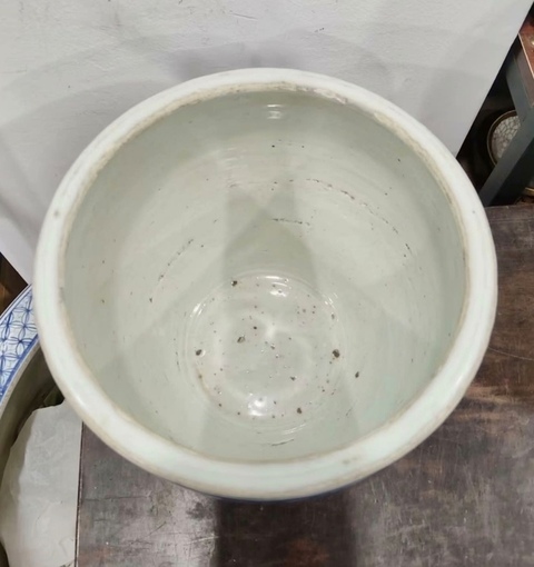 古玩陶瓷清中晚期青花纏枝花卉紋卷缸拍賣，當(dāng)前價格1680元