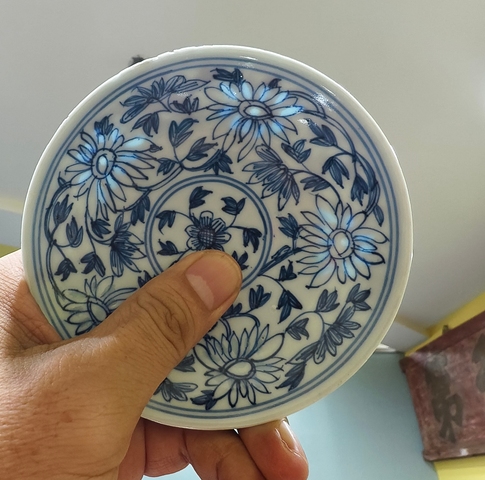 古玩陶瓷嘉慶 青花玲瓏蓋碗真品鑒賞圖