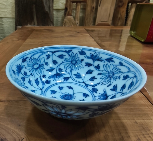 古玩陶瓷嘉慶 青花玲瓏蓋碗真品鑒賞圖