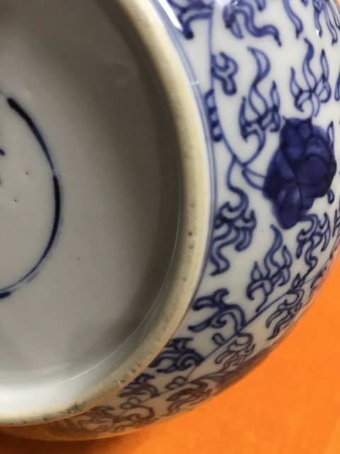 古玩陶瓷鳳紋青花盤真品鑒賞圖