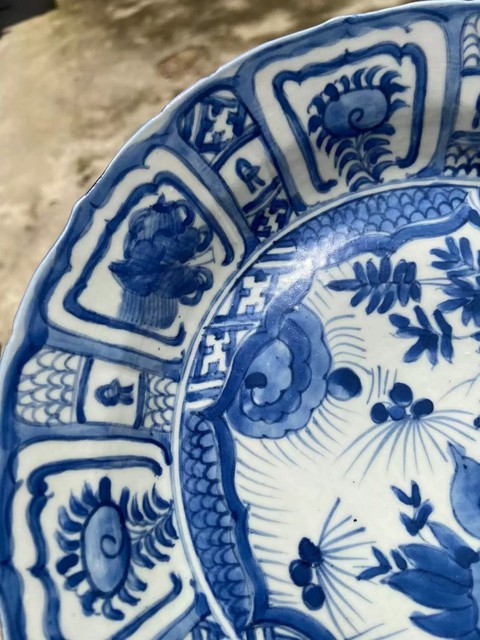 古玩陶瓷克拉克青花盤真品鑒賞圖