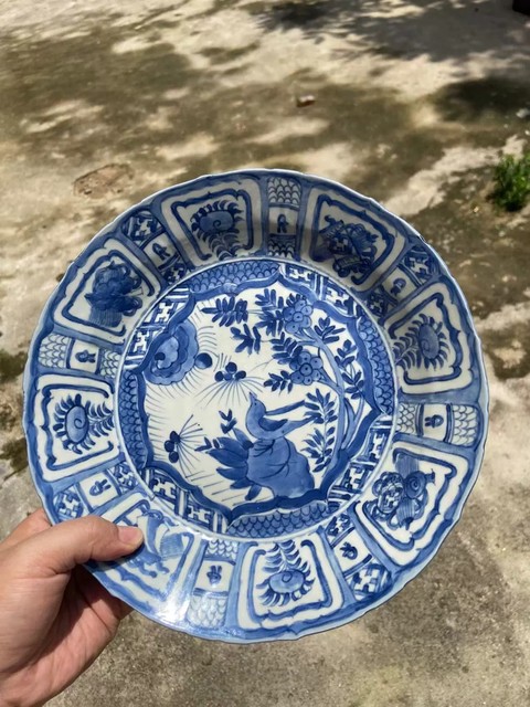 古玩陶瓷克拉克青花盤真品鑒賞圖